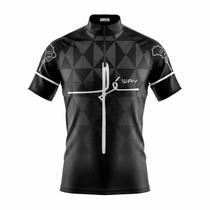 Camisa de Ciclismo Masculina Fé Cruz Preta Manga Curta Way