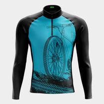 Camisa de Ciclismo Masculina PRO Manga Longa com 3 Bolsos Traseiros Modelagem Slim