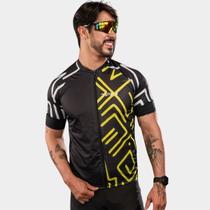 Camisa de Ciclismo Masculina Tribal Force Premium TR4 Manga Curta 3 Bolsos Traseiros Proteção Uv Zíper Total