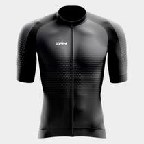 Camisa de Ciclismo Masculino Black TR4 Premium Manga Curta 3 Bolsos Traseiros Proteção Uv Zíper Total
