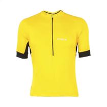 Camisa de Ciclismo Masculino Manga Curta Sport Tamanho M Amarela Proteção UV30 Confortável Atrio - VB012