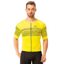 Camisa de Ciclismo Mtb 1º Linha Premium Level Amarela Furbo