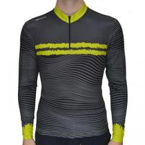 Camisa de Ciclista Kanxa Masculina Evolution - Chumbo+Cítrico