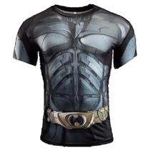 Camisa de Compressão Batman o Cavaleiro das Trevas Rashguard Elastano Manga Curta
