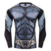 Camisa de Compressão Batman o Cavaleiro das Trevas Rashguard Elastano Manga Longa - Gym Gala