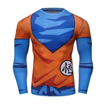 Camisa de Compressão Goku Dragon Ball Rashguard Elastano Manga Longa