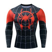 Camisa de Compressão Homem Aranha no Aranhaverso Miles Morales em Elastano - Ts Rock Heroes