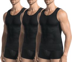 Camisa de compressão JESIDO Slimming Body Shaper para homens, pacote com 3