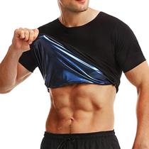 Camisa De Compressão Para Homens, Slimming Sauna Sweat Shirt, Manga Curta, Traje De Fitness Para