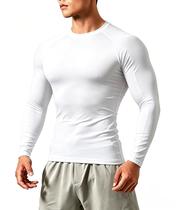 Camisa de compressão Queerier Athletic Workout masculina de manga comprida