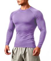 Camisa de compressão Queerier Athletic Workout masculina de manga comprida Camisa de compressão Queerier Athletic Workout masculina de manga comprida