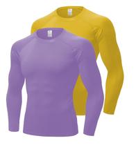 Camisa de compressão Queerier Athletic Workout masculina de manga comprida