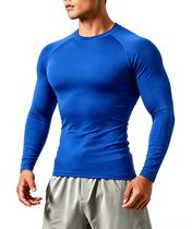 Camisa de compressão Queerier Athletic Workout masculina de manga comprida