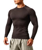 Camisa de compressão Queerier Athletic Workout masculina de manga comprida
