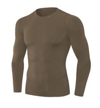 Camisa de compressão Queerier Athletic Workout masculina de manga comprida