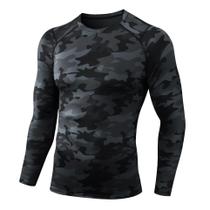 Camisa de compressão Queerier Athletic Workout masculina de manga comprida Camisa de compressão Queerier Athletic Workout masculina de manga comprida