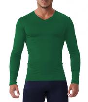 Camisa de compressão Queerier com decote em V e manga comprida para homens