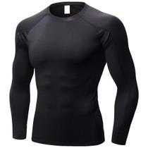 Camisa de compressão Queerier de manga comprida para homens preta