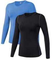 Camisa de compressão Queerier feminina Dry Fit Athletic Gym