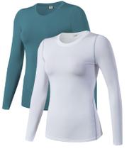 Camisa de compressão Queerier feminina Dry Fit Athletic Gym Camisa de compressão Queerier feminina Dry Fit Athletic Gym