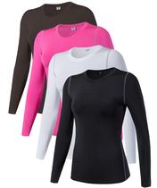 Camisa de compressão Queerier feminina Dry Fit Athletic Gym