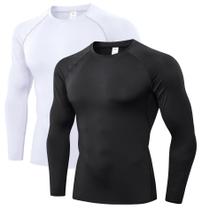 Camisa de compressão Queerier para homens, manga comprida, atlética