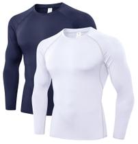 Camisa de compressão Queerier para homens, manga comprida, atlética