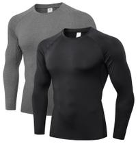 Camisa de compressão Queerier para homens, manga comprida, atlética