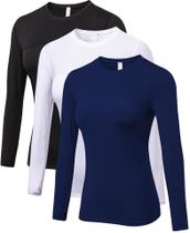Camisa de compressão Queerier para mulheres com proteção solar UPF 50+