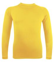 Camisa de compressão Runceptual para meninos e meninas de manga comprida amarela