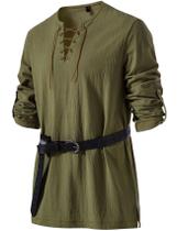 Camisa de fantasia JEMITOP Renaissance Pirate Viking Medieval Masculina