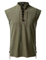 Camisa de fantasia JEMITOP Retro Renaissance Pirate Viking Masculina L