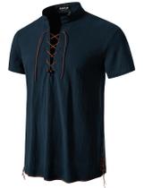 Camisa de fantasia JEMITOP Retro Renaissance Pirate Viking Masculina