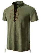 Camisa de fantasia JEMITOP Retro Renaissance Pirate Viking Masculina