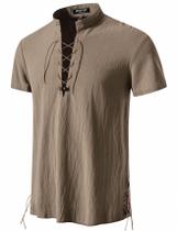 Camisa de fantasia JEMITOP Retro Renaissance Pirate Viking Masculina