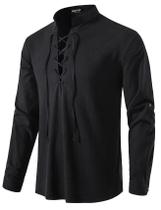 Camisa de fantasia JEMITOP Vintage Renaissance Pirate Viking L