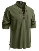 Camisa de fantasia JEMITOP Vintage Renaissance Pirate Viking M