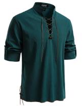 Camisa de fantasia JEMITOP Vintage Renaissance Pirate Viking M