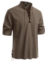 Camisa de fantasia JEMITOP Vintage Renaissance Pirate Viking XL