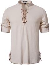 Camisa de fantasia JEMITOP Vintage Renaissance Pirate Viking XXL Camisa de fantasia JEMITOP Vintage Renaissance Pirate Viking XXL