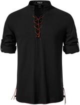 Camisa de fantasia JEMITOP Vintage Renaissance Pirate Viking XXL