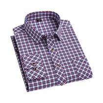 Camisa De Flanela De Algodão Masculina De Manga Longa, Estampa Xadrez, Corte Regular, Confortável E