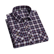 Camisa De Flanela De Algodão Masculina De Manga Longa, Estampa Xadrez, Corte Regular, Confortável E