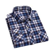 Camisa De Flanela Masculina De Manga Longa 2024, Algodão Macio, Ajuste Regular, Estampa Xadrez,