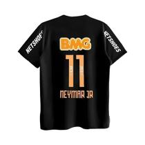 Camisa De Futebol Branca De Manga Curta Neymar Jr 11 BMG Premium Com Estampa NETSHOES