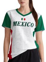 Camisa de futebol feminina shanovelle Mexico branca Slim Fit S Camisa de futebol feminina shanovelle Mexico branca Slim Fit S