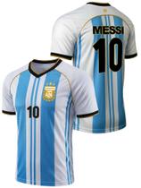 Camisa de Futebol Infantil Icon Sports Messi 10 Argentina AFA Camisa de Futebol Infantil Icon Sports Messi 10 Argentina AFA
