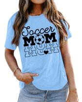 Camisa de futebol MNLYBABY Soccer Heart para mulheres de manga curta