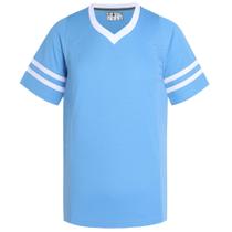 Camisa de futebol Pullonsy azul claro para homens e mulheres