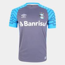 Camisa de Goleiro Grêmio 21/22 s/n Torcedor Umbro Masculina - Grafite+Azul